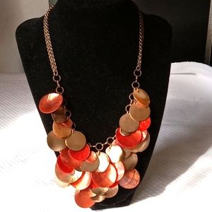 Necklace, Copper,Capiz Shells, Brass 20"